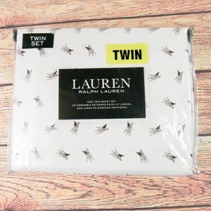 Ralph Lauren Bedding French Bulldog Boston Terrier Twin Size 3 Pc Sheet Set